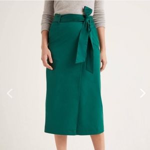 Green Boden Pevensie Wrap Pencil Skirt- Green